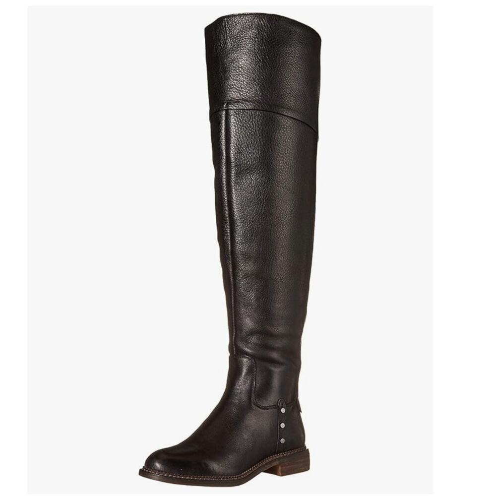 NIB Franco Sarto Franco Haleen Over-the-Knee Boots Leather Black 6